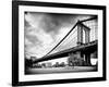 Manhattan Bridge of Brooklyn Park, Black and White Photography, Manhattan, New York, United States-Philippe Hugonnard-Framed Photographic Print