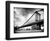 Manhattan Bridge of Brooklyn Park, Black and White Photography, Manhattan, New York, United States-Philippe Hugonnard-Framed Photographic Print