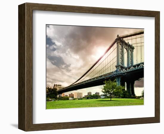 Manhattan Bridge of Brooklyn Park, Manhattan, New York, United States-Philippe Hugonnard-Framed Photographic Print