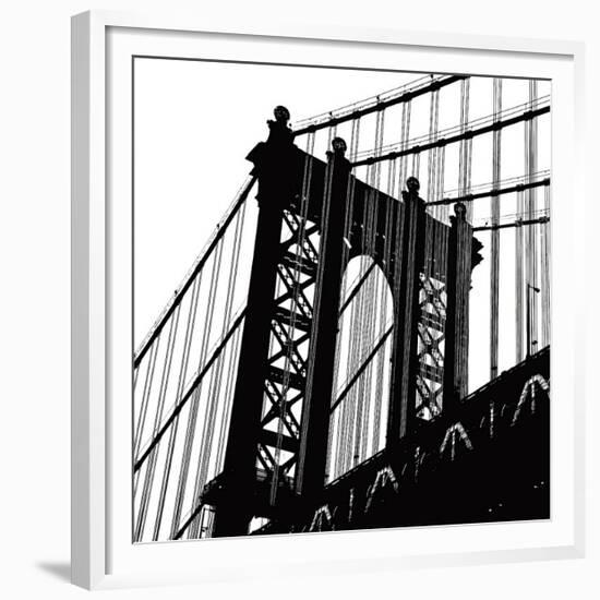 Manhattan Bridge Silhouette (detail)-Erin Clark-Framed Giclee Print