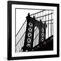 Manhattan Bridge Silhouette (detail)-Erin Clark-Framed Giclee Print