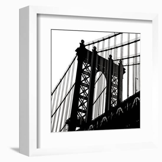 Manhattan Bridge Silhouette (detail)-Erin Clark-Framed Art Print