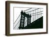 Manhattan Bridge Silhouette-Erin Clark-Framed Art Print