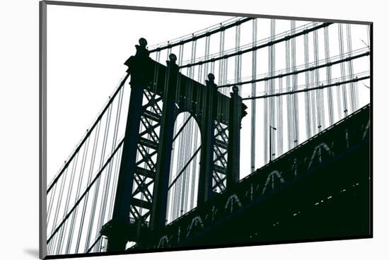 Manhattan Bridge Silhouette-Erin Clark-Mounted Art Print