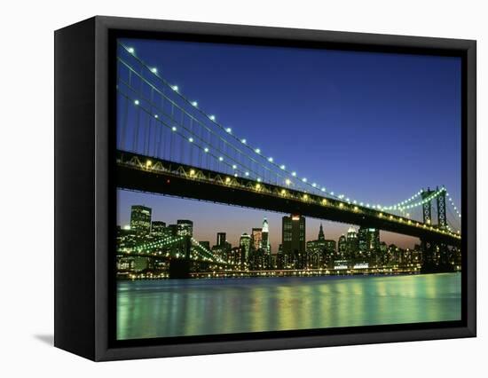 Manhattan Bridge Spanning the East River-Rudy Sulgan-Framed Stretched Canvas