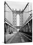 Manhattan Bridge Tower and Roadway-null-Stretched Canvas