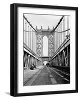 Manhattan Bridge Tower and Roadway-null-Framed Photographic Print