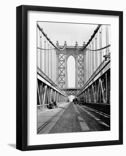 Manhattan Bridge Tower and Roadway-null-Framed Photographic Print