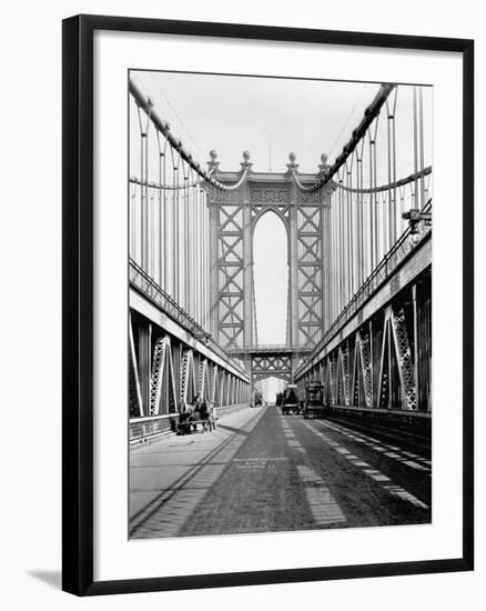 Manhattan Bridge Tower and Roadway-null-Framed Photographic Print