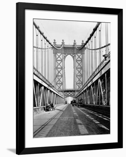 Manhattan Bridge Tower and Roadway-null-Framed Photographic Print