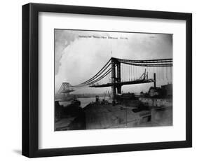 Manhattan Bridge under Construction, 1909-null-Framed Photographic Print