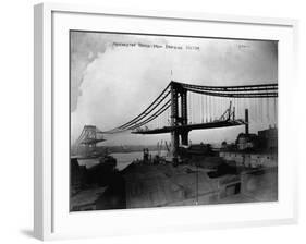 Manhattan Bridge under Construction, 1909-null-Framed Photographic Print