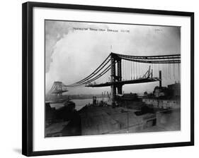 Manhattan Bridge under Construction, 1909-null-Framed Photographic Print