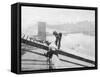 Manhattan Bridge under Construction-null-Framed Stretched Canvas