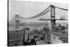 Manhattan Bridge under Construction-null-Stretched Canvas