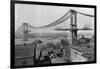 Manhattan Bridge under Construction-null-Framed Premium Photographic Print