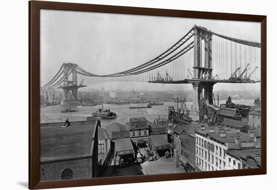 Manhattan Bridge under Construction-null-Framed Photographic Print