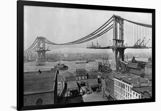 Manhattan Bridge under Construction-null-Framed Photographic Print