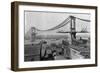 Manhattan Bridge under Construction-null-Framed Photographic Print