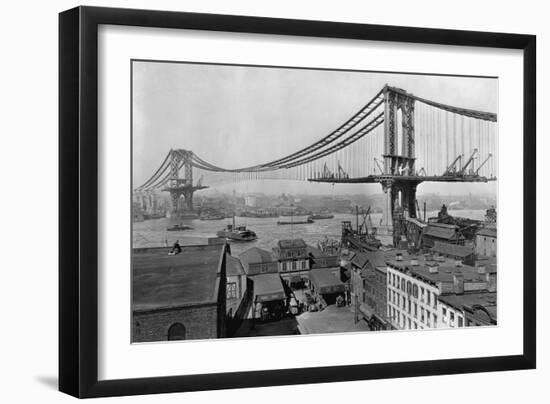 Manhattan Bridge under Construction-null-Framed Photographic Print