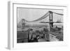 Manhattan Bridge under Construction-null-Framed Photographic Print