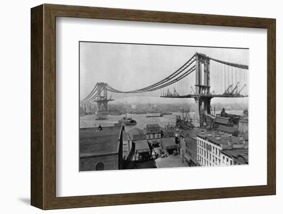 Manhattan Bridge under Construction-null-Framed Photographic Print