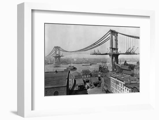 Manhattan Bridge under Construction-null-Framed Photographic Print