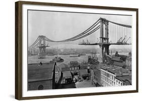 Manhattan Bridge under Construction-null-Framed Photographic Print