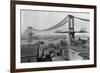 Manhattan Bridge under Construction-null-Framed Photographic Print