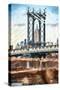 Manhattan Bridge V - In the Style of Oil Painting-Philippe Hugonnard-Stretched Canvas