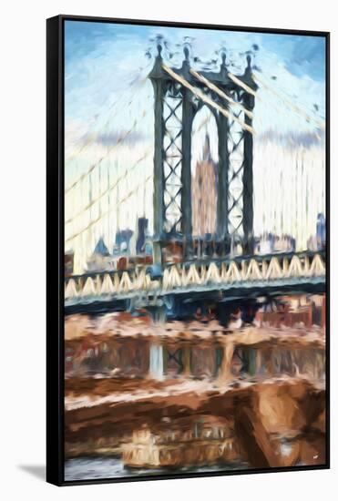 Manhattan Bridge V - In the Style of Oil Painting-Philippe Hugonnard-Framed Stretched Canvas