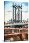 Manhattan Bridge V - In the Style of Oil Painting-Philippe Hugonnard-Stretched Canvas