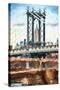 Manhattan Bridge V - In the Style of Oil Painting-Philippe Hugonnard-Stretched Canvas