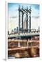 Manhattan Bridge V - In the Style of Oil Painting-Philippe Hugonnard-Framed Giclee Print