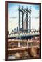 Manhattan Bridge V - In the Style of Oil Painting-Philippe Hugonnard-Framed Giclee Print