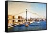 Manhattan Bridge VI - In the Style of Oil Painting-Philippe Hugonnard-Framed Stretched Canvas