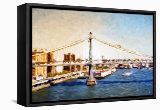 Manhattan Bridge VI - In the Style of Oil Painting-Philippe Hugonnard-Framed Stretched Canvas