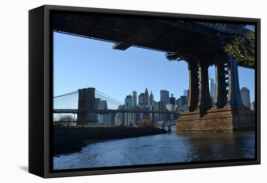 Manhattan Bridge , View of Brooklyn Bridge, 2020, (Photograph)-Anthony Butera-Framed Stretched Canvas