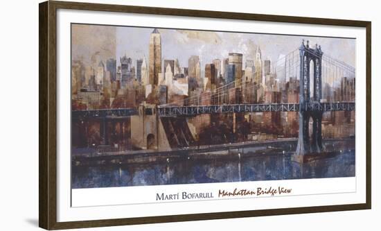 Manhattan Bridge View-Marti Bofarull-Framed Art Print