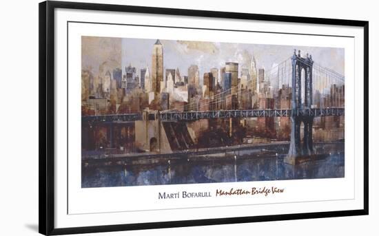 Manhattan Bridge View-Marti Bofarull-Framed Art Print
