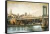 Manhattan Bridge View-Matthew Daniels-Framed Stretched Canvas