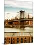 Manhattan Bridge with the Empire State Building at Sunset from Brooklyn-Philippe Hugonnard-Mounted Photographic Print