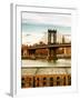 Manhattan Bridge with the Empire State Building at Sunset from Brooklyn-Philippe Hugonnard-Framed Photographic Print