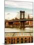 Manhattan Bridge with the Empire State Building at Sunset from Brooklyn-Philippe Hugonnard-Mounted Photographic Print