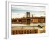 Manhattan Bridge with the Empire State Building at Sunset from Brooklyn-Philippe Hugonnard-Framed Photographic Print