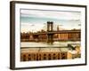 Manhattan Bridge with the Empire State Building at Sunset from Brooklyn-Philippe Hugonnard-Framed Photographic Print