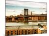 Manhattan Bridge with the Empire State Building at Sunset from Brooklyn-Philippe Hugonnard-Mounted Photographic Print