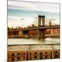 Manhattan Bridge with the Empire State Building at Sunset from Brooklyn-Philippe Hugonnard-Mounted Photographic Print