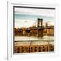 Manhattan Bridge with the Empire State Building at Sunset from Brooklyn-Philippe Hugonnard-Framed Photographic Print