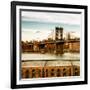 Manhattan Bridge with the Empire State Building at Sunset from Brooklyn-Philippe Hugonnard-Framed Photographic Print